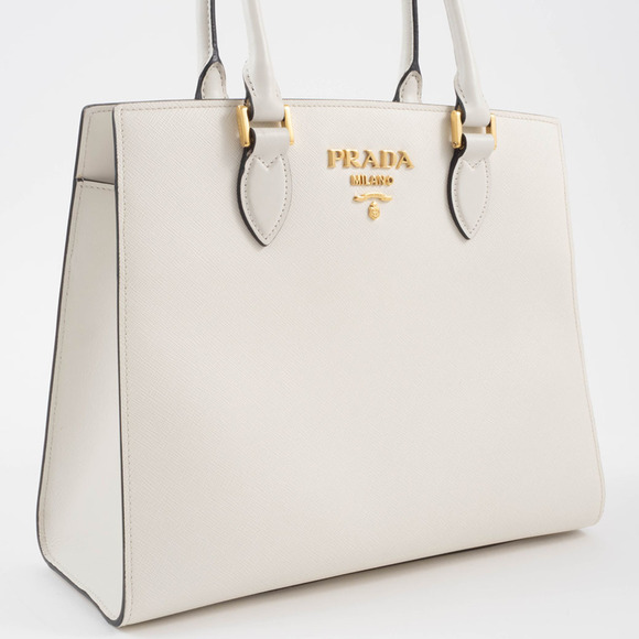 Prada Women's Saffiano Leather Shoulder Bag 1BA227 White - Picture 7 of 16